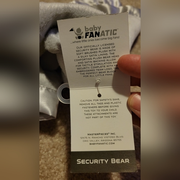 New Baby Fanatic new york jets Bear Brown Satin Baby Lovey Security Blanket New - Picture 9 of 10